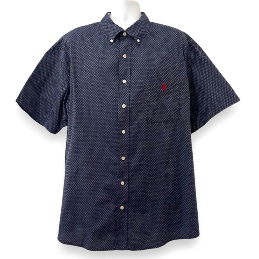 U.S. Polo Assn. Big and Tall Mens Classic Fit Short Sleeve Button-Down Shirt 2XL